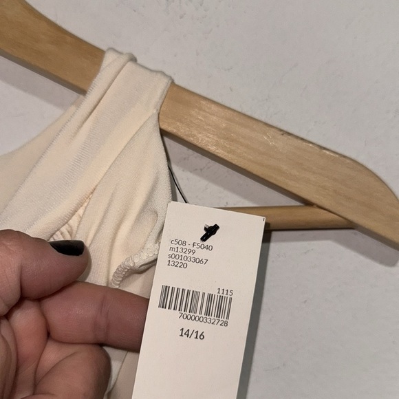 Lane Bryant blouse cream Tie-Front top cold shoulder bat wing NeW 14 16 size - Picture 5 of 5